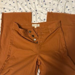 Rust colored high rise wide leg pants